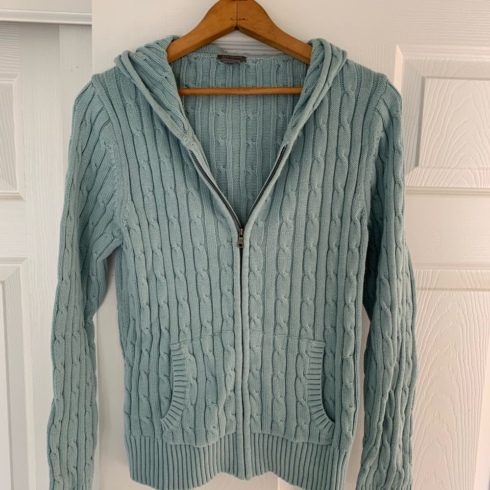 Ann Taylor cable knit hooded sweater